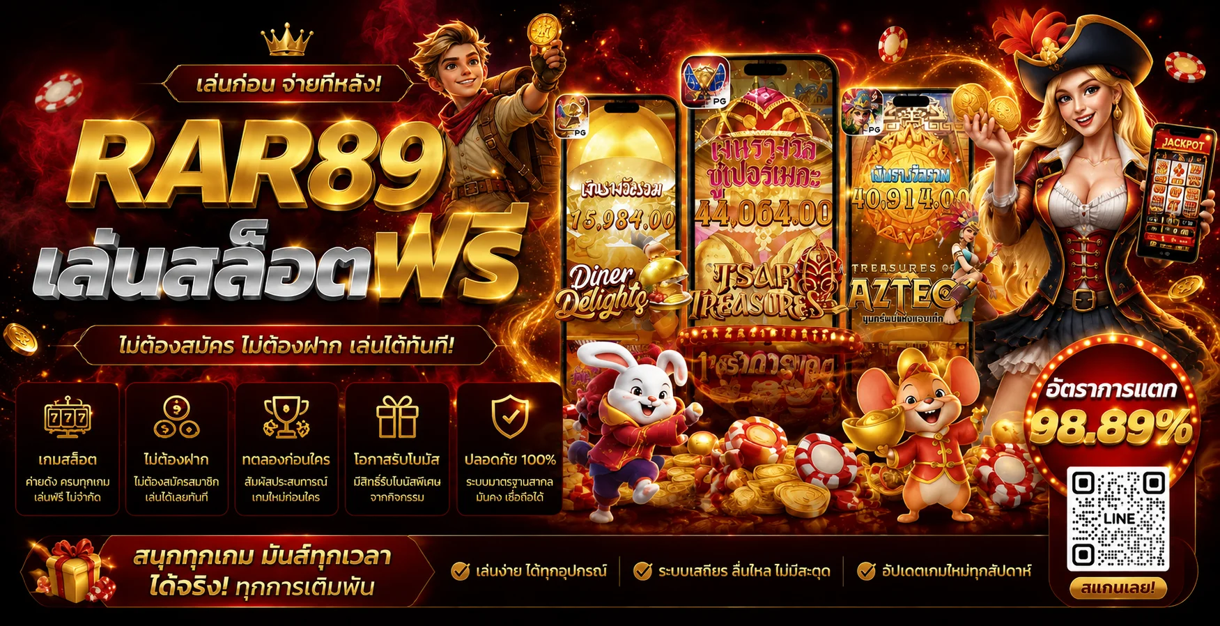 ทดลองเล่นสล็อต RAR89 ฟรีก่อนเล่นจริง
